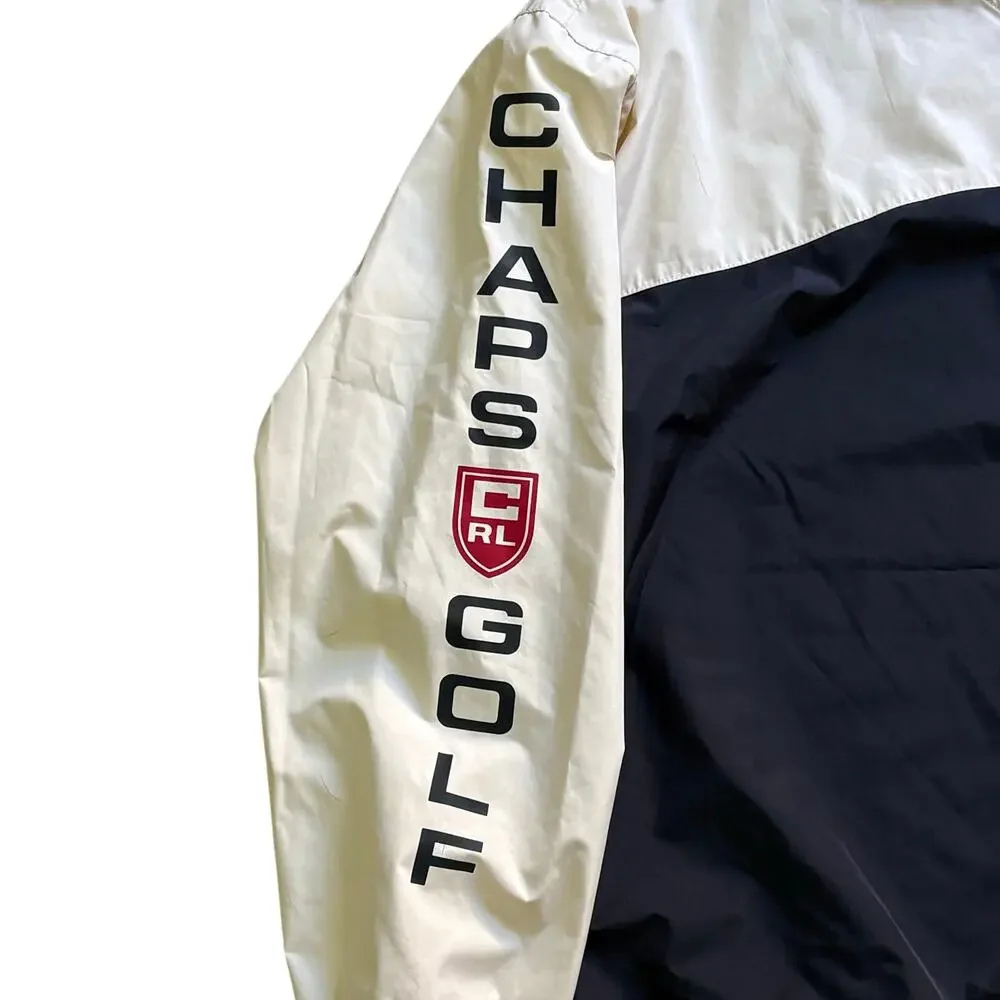 Vintage Chaps Ralph Lauren Golf Men's Windbreaker Blue White Color Block Large